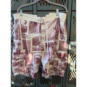 US Apparel Mens Board Shorts Swim Trunks Surfer Graphic Cargo Pockets Large